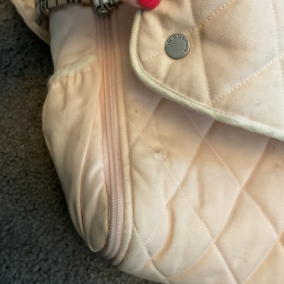Final Sale! Burberry Vintage Y2K Baby Pink Nova Check Quilted Diaper Bag w Pad - Picture 12 of 15